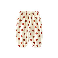 班喜迪女童防蚊裤夏装女宝宝休闲束脚裤童装九分裤夏季儿童薄款裤子 红色 90