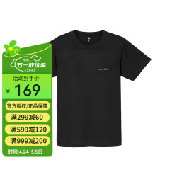 mont·bell 纯色短袖男款小logo运动速干T恤日系简约 1114686 BK黑色 L
