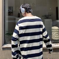 春款男士长袖t恤上衣长袖t恤男春季条纹t恤男士t恤