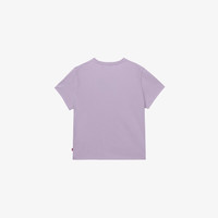 Levi's李维斯夏季女士休闲简约clean fit通勤刺绣圆领纯棉短袖T恤 芋泥紫 0019G-0001 S