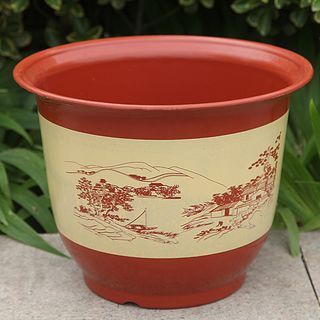 努拉派花盆加厚塑料花盆树脂花盆绿植绿萝花盆种树果树花盆 (口径20高15)