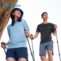 Columbia哥伦比亚户外春夏男女吸湿速干降温凉爽运动短袖T恤AE0809 010黑色 S(170/92A)