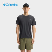 Columbia哥伦比亚户外春夏男女吸湿速干降温凉爽运动短袖T恤AE0809 010黑色 M(175/96A)