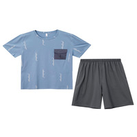 【棉柔触感 日韩休闲】25夏季短袖短裤睡衣男可外穿家居服套装