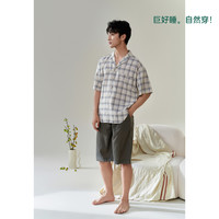 【柔软亲肤】夏季家居服套装短袖短裤梭织男睡衣