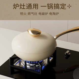 温仑山鹅卵石平底锅不粘锅煎锅平底牛排煎锅煎蛋锅煎牛排专用通用锅 【聚财煎锅】-