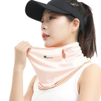 牧佰澜防晒面罩女夏季防紫外线凉感脖套户外骑行护脸护脖挂耳面巾口罩 co空顶+全脸面罩 黑色 均码