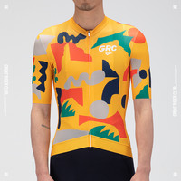 GRC桀骜无尽春夏Will Bryant联名印花短袖公路骑行服男自行车 黄色 XL