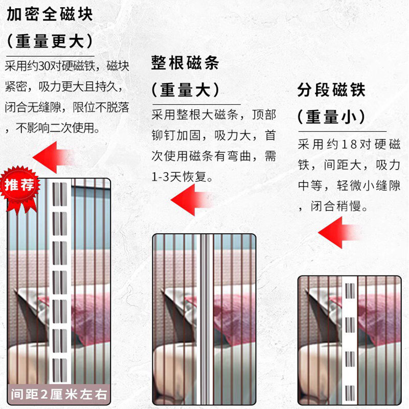 2025高档防蚊门帘磁性金刚网纱门纱窗家用强力磁条磁吸条自粘