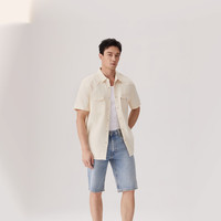 Levi's李维斯25年春夏男士复古美式时尚简约休闲短袖牛仔衬衫 浅蓝色 XS
