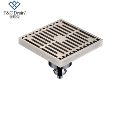 返必克 F&CDRAIN SN01-50GB 全铜防臭防返水地漏 10x10cm 灰黑色