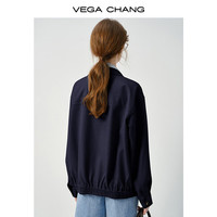 VEGA CHANG美式短外套女春秋今年流行设计感假三件小个子上衣 卡其色 L