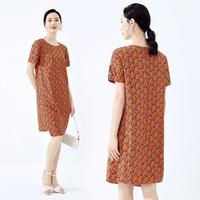 【活力动物直筒裙】夏装趣味手绘印花新中式连衣裙女