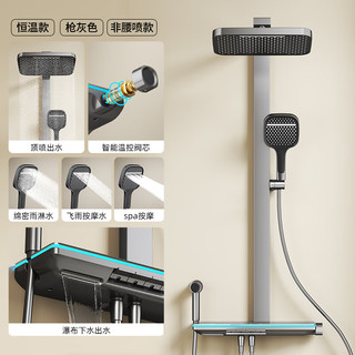  德匠科勒 恒温 淋浴花洒套装  ks06流星枪灰色-恒温版-无腰喷