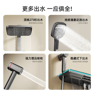  德匠科勒 恒温 淋浴花洒套装  ks06流星枪灰色-恒温版-无腰喷