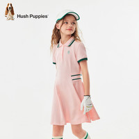 暇步士(Hush Puppies)童装儿童女大童夏季舒适时尚质感休闲甜美连衣裙 淡粉A 【宽松版】 110