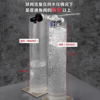 潜水艇（Submarine）球阀角阀全铜全开大流量水阀八字阀燃气热水器壁挂炉球形铜阀芯 1冷1热【升级枪灰4分】