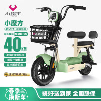 移动端、京东百亿补贴：小羚羊 小魔方48V12AH铅酸电动车可上牌电动自行车免费送装上门 源彩绿