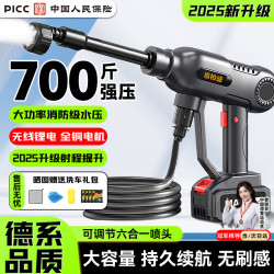 恩柏盛 380W 豪华双电涡旋增压六合一喷头 双电池洗车水枪 300W 便携式电动洗车器