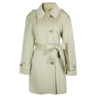 三彩女装2023冬季新款高支羊毛双面呢毛呢大衣外套宽松中长款女   170/92A