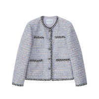 VEGA CHANG短外套女2025年春季新款含绵羊毛小香风高级时尚上衣