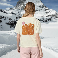 巴塔哥尼亚（Patagonia）女Sunrise Rollers艺术印花宽松俏皮百搭休闲短袖T恤37696 BCW-桦木白