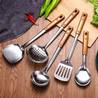 季芒(JIMANG)锅铲家用漏勺炒菜铲子厨房汤勺厨具勺子不锈钢煎铲漏铲饭勺 加厚两件套