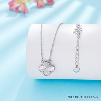 皕宝楼PT950铂金项链女士 流苏白金套链 镭射四叶草套链8.25g43.5cm