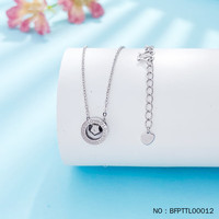 皕宝楼PT950铂金项链女士 流苏白金套链 灵动LOVE圆饼套链4.47g43.5cm