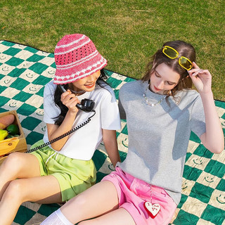 名创优品（MINISO）短袖女t恤夏季2025年打底衫7A级抗菌凉感宽松圆领高级感上衣 【7A级抑菌】深灰(迷宫方块胸标) M 160(不褪色不变形)