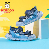 BoBDoG巴布豆童鞋男童凉鞋2025夏季小露趾运动鞋子儿童凉鞋女童 黑/浅米 30码