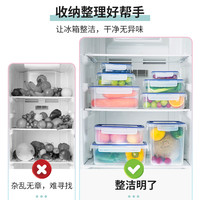 LustroWare日本保鲜盒食品级冰箱便携外出密封收纳盒 银离子抗菌保鲜盒（日本制）330ML- 2只装(A-2171（B）)