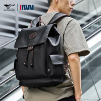 七匹狼双肩包男士商务通勤背包短途出差旅行包简约旅游书包大容量电脑包 黑色标准号