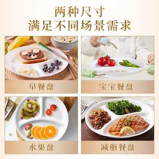 CORELLE康宁餐具 美国 耐热玻璃 三格减脂餐盘 早餐盘儿童分格盘 21cm分格盘-紫色幸运草