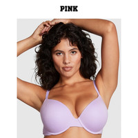 直降138|维密 PINK 舒适性感光面无痕文胸内衣女聚拢小胸胸罩夏 0UND玫粉色-1737 32DD
