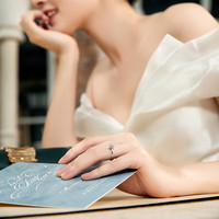 周六福k金钻戒方形求婚W0210457【共36分】30分I-J/SI主钻10号