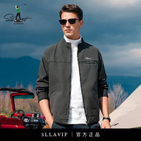 萨拉维夫 SLLAVIF 男士美式复古水洗做旧夹克 2025春季新款痞帅宽松潮牌牛仔外套
