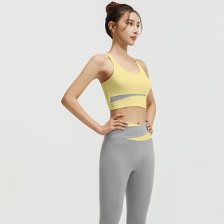 春夏高级感外穿撞色瑜伽服套装女显瘦高腰提臀专业运动文胸裤 M（95-105斤）