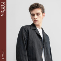 威可多（VICUTU）男士通勤单西服上衣商务正装外套VRS22110855 黑灰 175/96B 175B