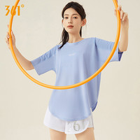361瑜伽服女短袖运动t恤夏季跑步服宽松大码运动套装 S