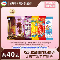 伊利 1.25/支 冰激凌 40支(2690g)巧乐兹苦咖啡奶提子大布丁冰工厂组合装