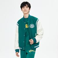 春秋季男拼PU袖棒球夹克时尚休闲男式外套