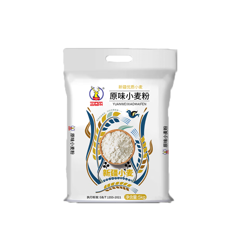 金鹿角 新疆中筋小麦粉 10斤 家用袋装