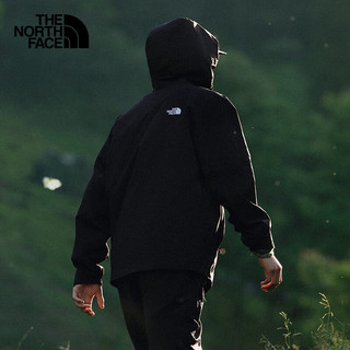 北面（The North Face）防风软壳男款休闲防泼溅连帽保暖轻便外套25春夏|89ZN JK3/宇宙黑 XXL/185