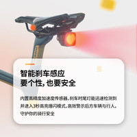 迈金L308自行车尾灯智能表情夜骑灯儿童山地公路车刹车感应灯骑行装备 L308智能表情尾灯(座杆款)