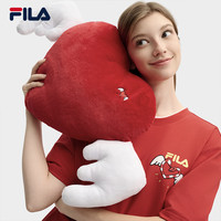 易烊千玺同款FILA叕运蛇短袖T恤斐乐2025本命年男红色上衣女 190/112B/XXXXL