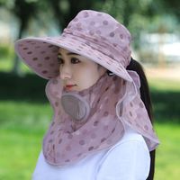 瑞立鑫时尚防晒遮阳帽遮脸护颈防嗮遮阳太阳帽夏天遮全采茶遮阳帽 粉色