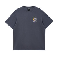 杰克·琼斯（JACK&JONES） 百搭舒适速干半袖字母印花潮流宽松短袖T恤男装224201137 S (170/92A) E39水泥灰色