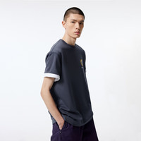 杰克·琼斯（JACK&JONES） 百搭舒适速干半袖字母印花潮流宽松短袖T恤男装224201137 XS (165/88A) E39水泥灰色