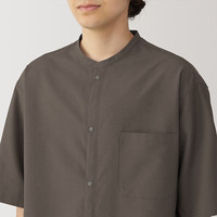 無印良品 MUJI(無印良品 ) 男式 易干 立领 五分袖衬衫 男士衬衣 AC4ASA4A